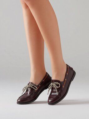 J.Crew Women’s Burgundy Leather Boat Loafers
